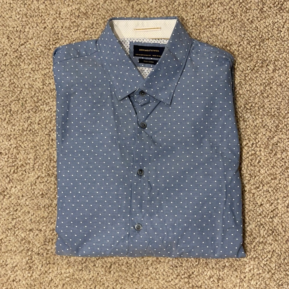 Denim & Flower Casual Button Down Shirt